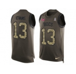 Men's Nike Tampa Bay Buccaneers #13 Mike Evans Limited Green Salute to Service Tank Top NFL Jersey
