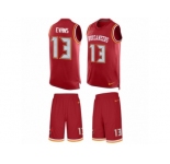 Men's Nike Tampa Bay Buccaneers #13 Mike Evans Limited Red Tank Top Suit NFL Jersey