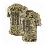 Men's Nike Tampa Bay Buccaneers #14 Ryan Fitzpatrick Limited Camo 2018 Salute to Service NFL Jersey