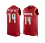 Men's Nike Tampa Bay Buccaneers #14 Ryan Fitzpatrick Limited Red Player Name & Number Tank Top NFL Jersey