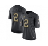 Men's Nike Tampa Bay Buccaneers #2 Nick Folk Limited Black 2016 Salute to Service NFL Jersey
