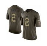 Men's Nike Tampa Bay Buccaneers #2 Nick Folk Limited Green Salute to Service NFL Jersey