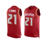 Men's Nike Tampa Bay Buccaneers #21 Justin Evans Limited Red Player Name & Number Tank Top NFL Jersey