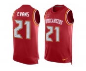 Men's Nike Tampa Bay Buccaneers #21 Justin Evans Limited Red Player Name & Number Tank Top NFL Jersey