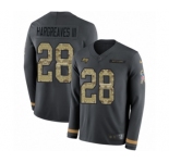 Men's Nike Tampa Bay Buccaneers #28 Vernon Hargreaves III Limited Black Salute to Service Therma Long Sleeve NFL Jersey