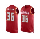 Men's Nike Tampa Bay Buccaneers #36 Robert McClain Limited Red Player Name & Number Tank Top NFL Jersey