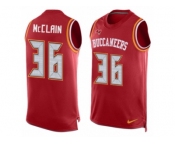 Men's Nike Tampa Bay Buccaneers #36 Robert McClain Limited Red Player Name & Number Tank Top NFL Jersey