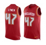 Men's Nike Tampa Bay Buccaneers #47 John Lynch Limited Red Player Name & Number Tank Top NFL Jersey