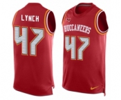 Men's Nike Tampa Bay Buccaneers #47 John Lynch Limited Red Player Name & Number Tank Top NFL Jersey