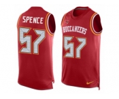 Men's Nike Tampa Bay Buccaneers #57 Noah Spence Limited Red Player Name & Number Tank Top NFL Jersey