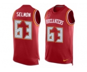 Men's Nike Tampa Bay Buccaneers #63 Lee Roy Selmon Limited Red Player Name & Number Tank Top NFL Jersey