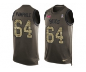 Men's Nike Tampa Bay Buccaneers #64 Kevin Pamphile Limited Green Salute to Service Tank Top NFL Jersey