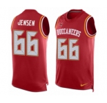 Men's Nike Tampa Bay Buccaneers #66 Ryan Jensen Limited Red Player Name & Number Tank Top NFL Jersey