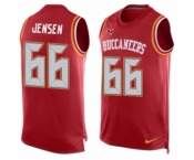 Men's Nike Tampa Bay Buccaneers #66 Ryan Jensen Limited Red Player Name & Number Tank Top NFL Jersey