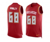 Men's Nike Tampa Bay Buccaneers #68 Joe Hawley Limited Red Player Name & Number Tank Top NFL Jersey