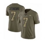 Men's Nike Tampa Bay Buccaneers #7 Chandler Catanzaro Limited Olive Camo 2017 Salute to Service NFL Jersey