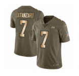 Men's Nike Tampa Bay Buccaneers #7 Chandler Catanzaro Limited Olive Gold 2017 Salute to Service NFL Jersey
