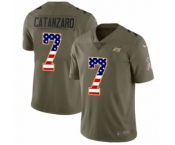 Men's Nike Tampa Bay Buccaneers #7 Chandler Catanzaro Limited Olive USA Flag 2017 Salute to Service NFL Jersey