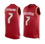 Men's Nike Tampa Bay Buccaneers #7 Chandler Catanzaro Limited Red Player Name & Number Tank Top NFL Jersey