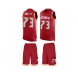 Men's Nike Tampa Bay Buccaneers #73 J. R. Sweezy Limited Red Tank Top Suit NFL Jersey