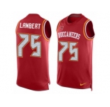 Men's Nike Tampa Bay Buccaneers #75 Davonte Lambert Limited Red Player Name & Number Tank Top NFL Jersey