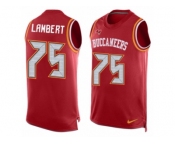 Men's Nike Tampa Bay Buccaneers #75 Davonte Lambert Limited Red Player Name & Number Tank Top NFL Jersey