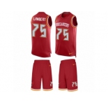 Men's Nike Tampa Bay Buccaneers #75 Davonte Lambert Limited Red Tank Top Suit NFL Jersey