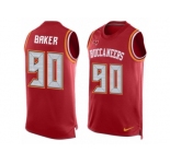 Men's Nike Tampa Bay Buccaneers #90 Chris Baker Limited Red Player Name & Number Tank Top NFL Jersey