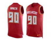 Men's Nike Tampa Bay Buccaneers #90 Chris Baker Limited Red Player Name & Number Tank Top NFL Jersey