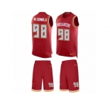 Men's Nike Tampa Bay Buccaneers #98 Clinton McDonald Limited Red Tank Top Suit NFL Jersey
