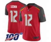Men's Tampa Bay Buccaneers #12 Chris Godwin Red Team Color Vapor Untouchable Limited Player 100th Season Football Jersey