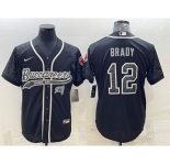 Men's Tampa Bay Buccaneers #12 Tom Brady Black Reflective Limited Stitched Football Jersey