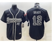 Men's Tampa Bay Buccaneers #12 Tom Brady Black Reflective Limited Stitched Football Jersey