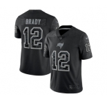 Men's Tampa Bay Buccaneers #12 Tom Brady Black Reflective Limited Stitched Jersey