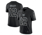 Men's Tampa Bay Buccaneers #12 Tom Brady Black Reflective Limited Stitched Jersey