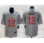 Men's Tampa Bay Buccaneers #12 Tom Brady LOGO Grey Atmosphere Fashion Vapor Untouchable Stitched Limited Jersey