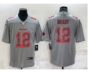 Men's Tampa Bay Buccaneers #12 Tom Brady LOGO Grey Atmosphere Fashion Vapor Untouchable Stitched Limited Jersey