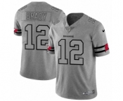 Men's Tampa Bay Buccaneers #12 Tom Brady Limited Gray Team Logo Gridiron Football Jersey