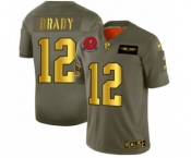 Men's Tampa Bay Buccaneers #12 Tom Brady Limited Olive Gold 2019 Salute to Service Football Jersey