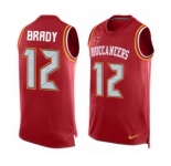 Men's Tampa Bay Buccaneers #12 Tom Brady Limited Red Player Name & Number Tank Top Football Jersey