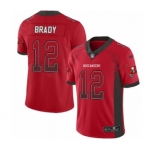 Men's Tampa Bay Buccaneers #12 Tom Brady Limited Red Rush Drift Fashion Football Jersey