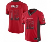 Men's Tampa Bay Buccaneers #12 Tom Brady Limited Red Rush Drift Fashion Football Jersey