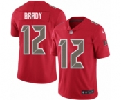 Men's Tampa Bay Buccaneers #12 Tom Brady Limited Red Rush Vapor Untouchable Football Jersey