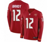 Men's Tampa Bay Buccaneers #12 Tom Brady Limited Red Therma Long Sleeve Football Jersey