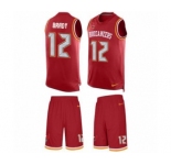 Men's Tampa Bay Buccaneers #12 Tom Brady Red Team Color Limited Tank Top Suit Jersey