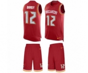 Men's Tampa Bay Buccaneers #12 Tom Brady Red Team Color Limited Tank Top Suit Jersey