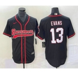 Men's Tampa Bay Buccaneers #13 Mike Evans Black With Patch Cool Base Stitched Baseball Jersey