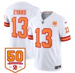Men's Tampa Bay Buccaneers #13 Mike Evans White 2025 F.U.S.E. 50th Anniversary Patch Vapor Untouchable Limited Football Stitched Jersey