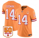 Men's Tampa Bay Buccaneers #14 Chris Godwin Orange 2025 F.U.S.E. 50th Anniversary Patch Vapor Untouchable Limited Football Stitched Jersey