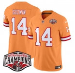 Men's Tampa Bay Buccaneers #14 Chris Godwin Orange F.U.S.E. 2024 NFC South Champions Limited Stitched Jersey